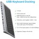 11'i 1 Arada Klavye Tipi USB-C Docking Station - 4K HDMI, VGA, Gigabit Ethernet RJ45, 3x USB 3.0, 100W PD Şarj ve Kart Okuyucu Çoklayıcı Hub