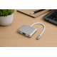 3 in 1 USB Type-C HDMI USB 3.0 PD Şarj Çoklayıcı Adaptör 4K Görüntü Aktarıcı Gri