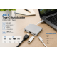 3 in 1 USB Type-C HDMI USB 3.0 PD Şarj Çoklayıcı Adaptör 4K Görüntü Aktarıcı Gri
