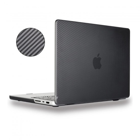 Macbook Pro 14.2inç Kılıf M1-M2-M3, Karbon Fiber (Touchbarsız 14" Pro) A2442 A2779 A2992 A2918 ile Uyumlu