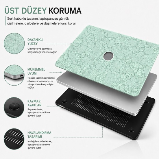 MacBook Air 13.6 Kılıf M2-M5 A2681 A3113 A3240 A3449 Sert Hard Case