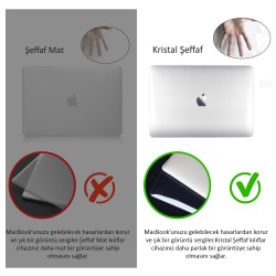 Macbook Air M2 Kılıf 13.6 inç A2681 ile Uyumlu Parmakizi Bırakmaz Parlak Kristal