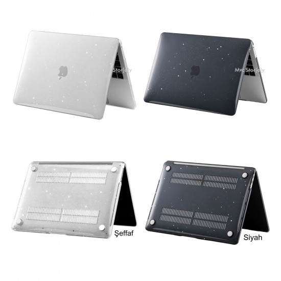 Macbook Air Kılıf 15.3 inç M2-M3, Simli Kristal Parlak A2941 A3114 ile Uyumlu