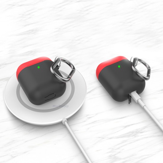 AirPods Kılıf Koruyucu Case Silikon Mat Kemer Klips Yedek Kapak Hediyeli PT-46 AirPods Kılıf Koruyucu Case Silikon Mat Kemer Klips Yedek Kapak Hediyeli PT-46