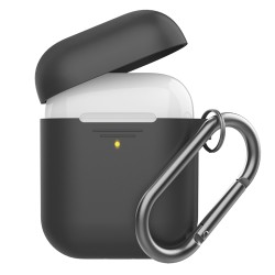 AirPods Kılıf Tutucu Kemer Klipsli Mat Kaymaz Silikon AirPods 1-2 Nesil Uyumlu Kılıf PT06-F