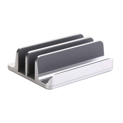 Alüminyum dikey laptop standı 3 yuvalı multi dock ayarlanabilir genişlik masaüstü düzenleyici