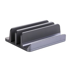 Alüminyum dikey laptop standı 3 yuvalı multi dock ayarlanabilir genişlik masaüstü düzenleyici