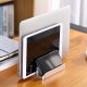 Alüminyum dikey laptop standı 3 yuvalı multi dock silver