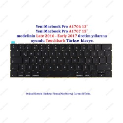 McStorey Macbook Pro ile Uyumlu 13inc A1706 15inc A1707 Klavye Tuş Takımı Türkçe 2016/2017