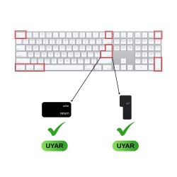 Apple Magic Keyboard 2 A1843 Türkçe Q Klavye Koruyucu – TR UK US Uyumlu Hibrit Silikon Numerik