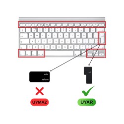 Apple Magic Keyboard A1314 A1242 Türkçe Q Uyumlu Klavye Koruyucu – ISO Ters L Enter Silikon
