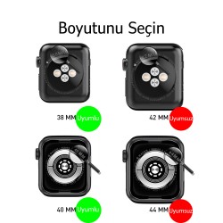 Apple Watch Kordon Kayış 38-40-41mm Komple Kasa Koruyucu Rainbow