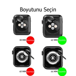 Apple Watch Kordon Kayış  Watch 42-44-45-49mm Uyumlu Komple Kasa ve Kayışı