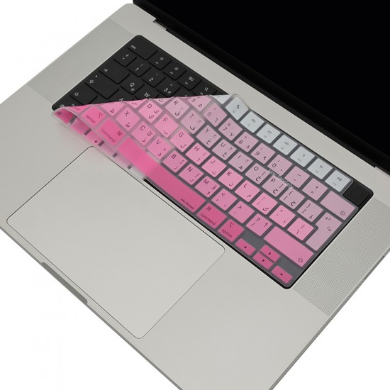 Arapça Klavye Macbook Air Pro Kılıf M1-M2-M3, Gradient A2681 A3113, A2941 A3114, A2442 A2779 A2992 A2918, A2485 A2780 A2991 ile Uyumlu