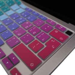 Arapça MacBook Air Klavye Koruyucu – M1 13 İnç İnce Silikon Kapak A2179 A2337 Dazzle UK Ters L Enter