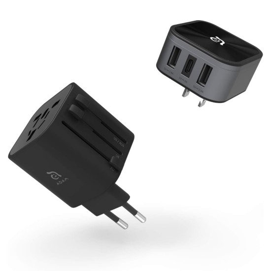 Çoklu Şarj Adaptörü Seyahat Şarj Kiti Hızlı Şarj Destekli 150 Ülkeye Uyumlu MFI Sertifikalı