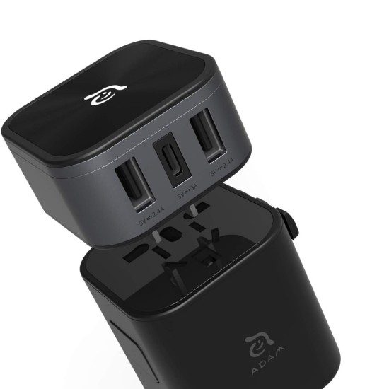 Çoklu Şarj Adaptörü Seyahat Şarj Kiti Hızlı Şarj Destekli 150 Ülkeye Uyumlu MFI Sertifikalı