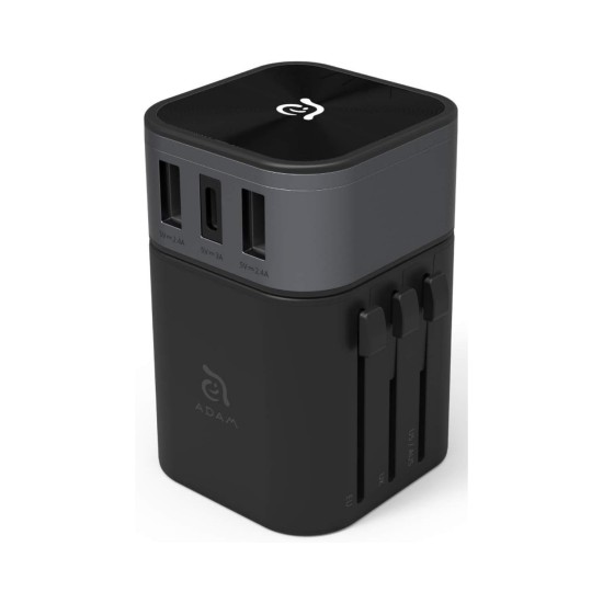 Çoklu Şarj Adaptörü Seyahat Şarj Kiti Hızlı Şarj Destekli 150 Ülkeye Uyumlu MFI Sertifikalı