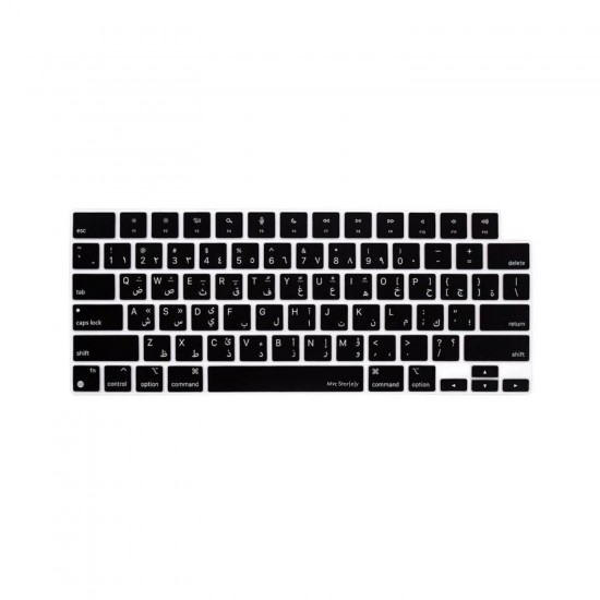 Arapça Klavye Koruyucu Macbook Air-Pro M1-M2-M3 (TouchID'li) A2681 A3113 A2941 A3114 A2442 A2779 A2992 A2918 A2485 A2780 A2991 US Enter ile Uyumlu