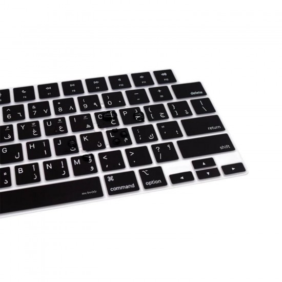 Arapça Klavye Koruyucu Macbook Air-Pro M1-M2-M3 (TouchID'li) A2681 A3113 A2941 A3114 A2442 A2779 A2992 A2918 A2485 A2780 A2991 US Enter ile Uyumlu