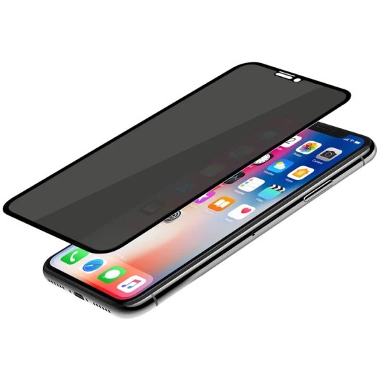 iPhone 11 Pro Max Uyumlu 9H Privacy Hayalet Ekran Koruyucu Tam Kaplayan Temperli Cam