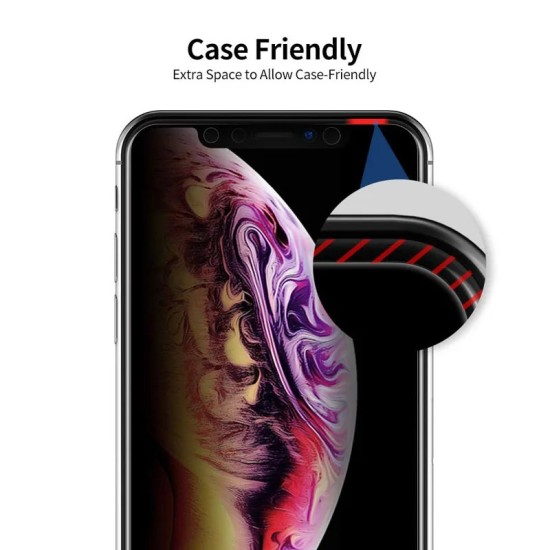 iPhone 11 Pro Max Uyumlu 9H Privacy Hayalet Ekran Koruyucu Tam Kaplayan Temperli Cam