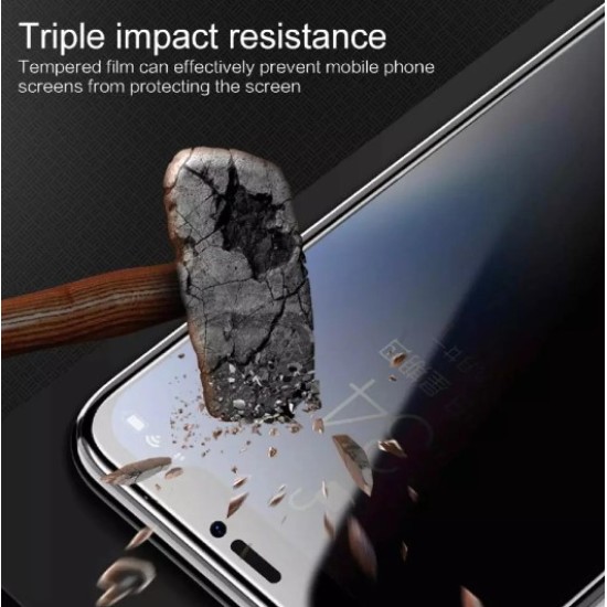 iPhone 11 Pro Max Uyumlu 9H Privacy Hayalet Ekran Koruyucu Tam Kaplayan Temperli Cam