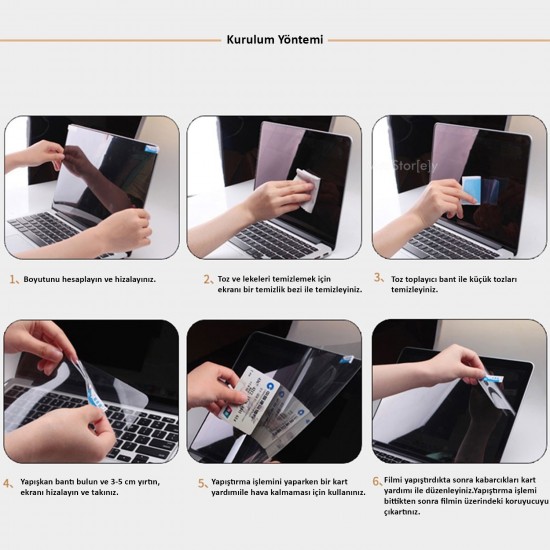 Ekran Koruyucu Macbook Air M2-M3 15 inç Parlak Anti Scratch (TouchID'li Air) A2941 A3114 ile Uyumlu