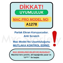 Ekran Koruyucu Macbook Pro 13 inç Parlak Anti Scratch A1278 (2009-2012) ile Uyumlu