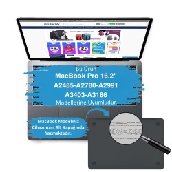 Ekran Koruyucu Macbook Pro 16 inç M4-M2-M3-M1 Parlak Anti Scratch (TouchID'li Pro) A2485 A2780 A2991 A3403 A3186 ile Uyumlu