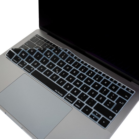 F Klavye Laptop Macbook Pro Kılıf DaktiloTip Baskı 12inç A1534-13inç A1708 ile Uyumlu