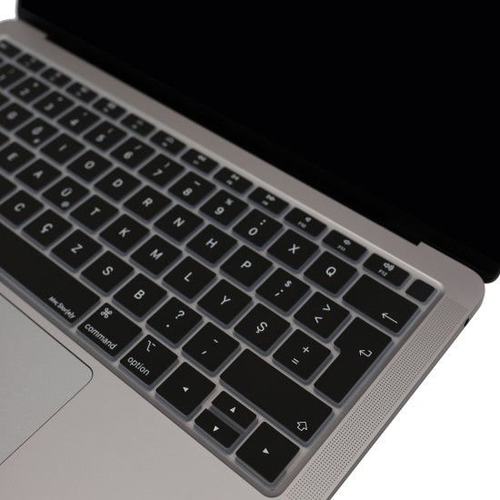 F Klavye Macbook Air M1 13inç Kılıfı TouchID'li DaktiloTip A2337 A2179 A1932 ile Uyumlu