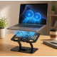 Fanlı Alüminyum Laptop Standı 360° Döner Ayarlanabilir Çift Fanlı Notebook Yükseltici