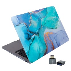 Huawei Kılıf Matebook D15 Kılıf (2019-2020-2021-2022 Yılı) ile Uyumlu Marble Desenli Kapak Kılıf