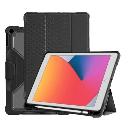 iPad 10.9 İnç Darbe Emici Tablet Kılıfı Kalem Bölmeli Standlı Tam Koruma Siyah Kılıf
