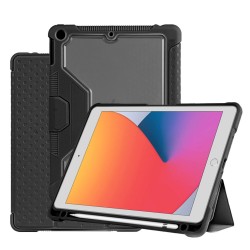 iPad 10.9 İnç Darbe Emici Tablet Kılıfı Kalem Bölmeli Standlı Tam Koruma Siyah Kılıf
