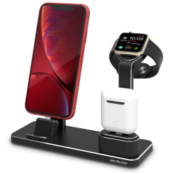 iPhone Şarj Aleti Apple Watch Şarj Aleti Çoklu Şarj İstasyonu 20W Adaptörlü Metal Şarj Standı