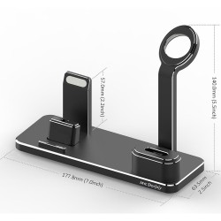 iPhone Şarj Aleti Apple Watch Şarj Aleti Çoklu Şarj İstasyonu 20W Adaptörlü Metal Şarj Standı