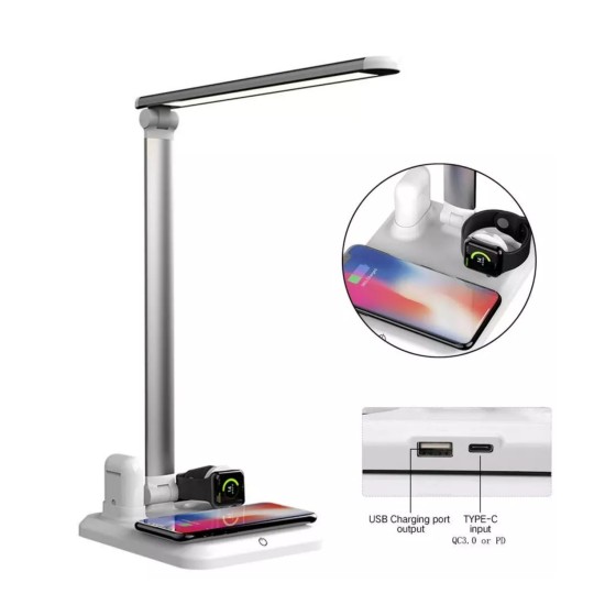 kablosuz şarjlı masa lambası qi 10w