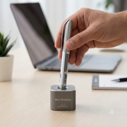 Lüks Metal Tekli Kalem Tutucu Stand - Premium Alüminyum Masaüstü Kalemlik Düzenleyici Organizer, Ofis ve Çalışma Masası Aksesuarı