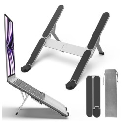 Katlanabilir Alüminyum Laptop Stand 6 Kademeli Ergonomik Yükseltici Cep Boyu Taşınabilir