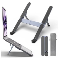 Katlanabilir Alüminyum Laptop Stand 6 Kademeli Ergonomik Yükseltici Cep Boyu Taşınabilir