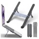 Katlanabilir alüminyum laptop stand 6 kademeli ergonomik kaymaz silikon cep boyu