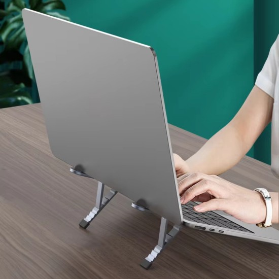 Katlanabilir alüminyum laptop stand 6 kademeli ergonomik kaymaz silikon cep boyu
