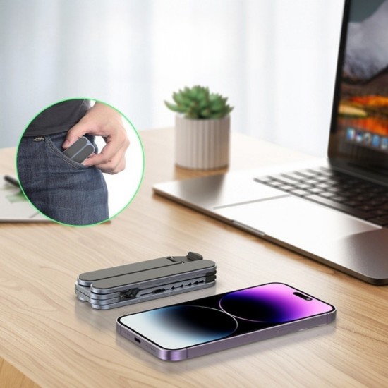 Katlanabilir alüminyum laptop stand 6 kademeli ergonomik kaymaz silikon cep boyu