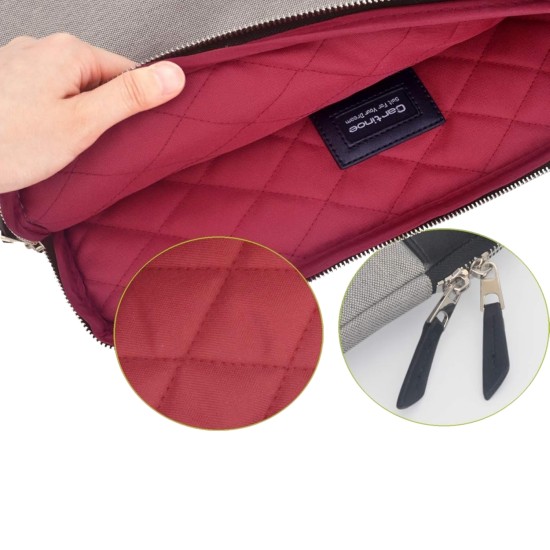 Laptop çantası 13 inç gri neopren MacBook Air 13.6 ve Pro 14.2 uyumlu omuz askılı