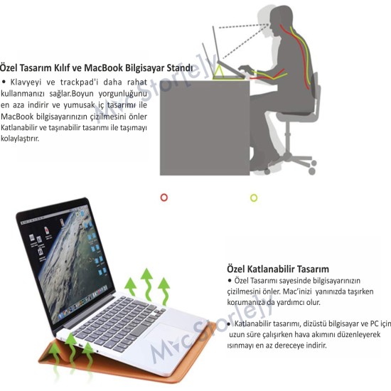 laptop kilifi katlanabilir stand ergonomik tasarim