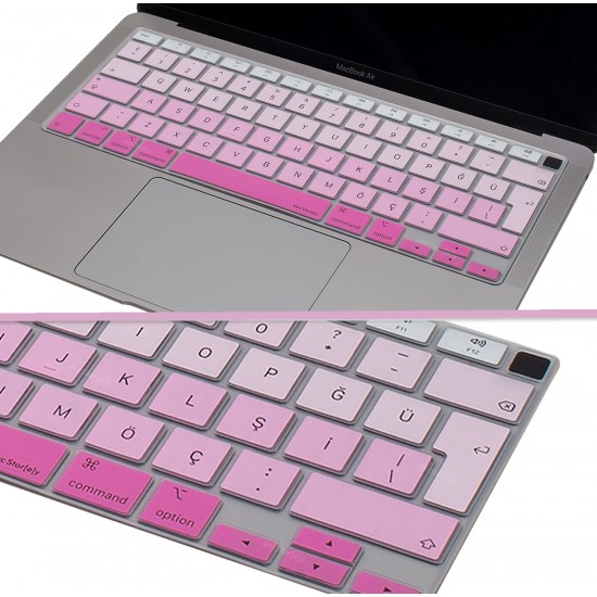 Laptop MacBook Air 13inc Klavye Koruyucu A2179 A2337 2020 2021 Uyumlu Türkçe Baskılı Gradient Laptop MacBook Air 13inc Klavye Koruyucu A2179 A2337 2020 2021 Uyumlu Türkçe Baskılı Gradient