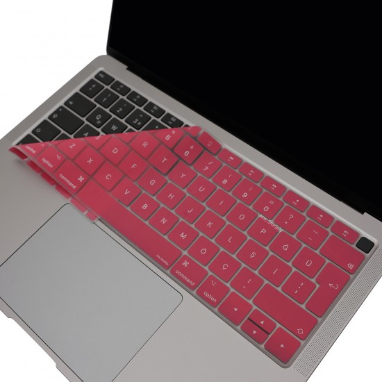 Laptop Macbook Air 13inç Klavye Koruyucu (Türkçe Q) TouchID'li A1932 (2018-2019) Modeli ile Uyumlu