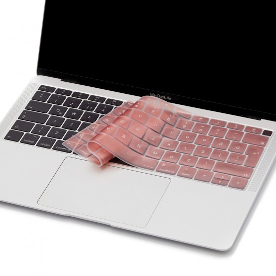 Laptop Macbook Air 13inç Klavye Koruyucu (Türkçe Q) TouchID'li A1932 (2018-2019) Modeli ile Uyumlu